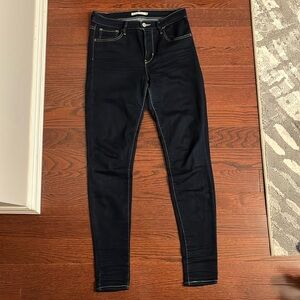Levi’s High-rise Super Skinny Dark Blue Jeans